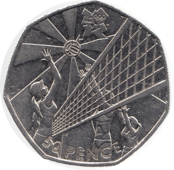 2011 CIRCULATED LONDON OLYMPIC 2012 50p VOLLEYBALL - 50p Circulated Olympic - Cambridgeshire Coins