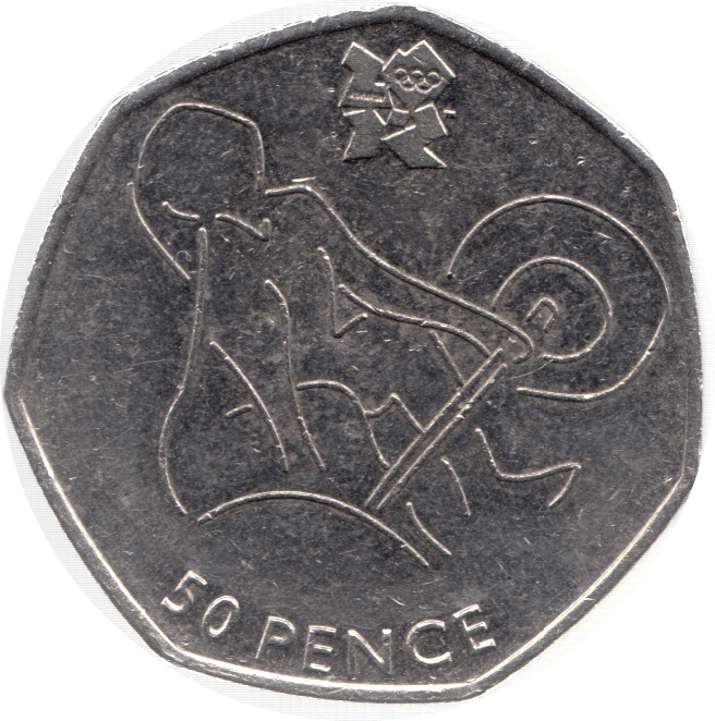 2011 CIRCULATED LONDON OLYMPIC 2012 50p WEIGHTLIFTING - 50p Circulated Olympic - Cambridgeshire Coins