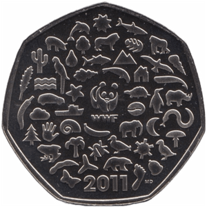 2011 FIFTY PENCE 50P BRILLIANT UNCIRCULATED WWF BU - 50p BU - Cambridgeshire Coins