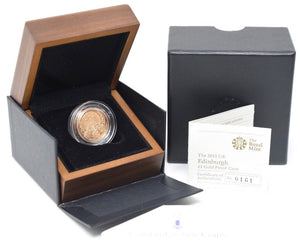 2011 GOLD PROOF £1 EDINBURGH CITY COIN SCRACE 1000 MINTED BOX AND COA ROYAL MINT - Gold Proof £1 - Cambridgeshire Coins