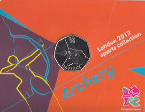 2011 Royal Mint London 2012 Olympic 50p Sports Collection Pack BU Album Archery - 50p Olympic BU Pack - Cambridgeshire Coins
