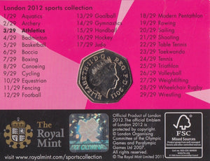 2011 Royal Mint London 2012 Olympic 50p Sports Collection Pack BU Album Athletics - 50p Olympic BU Pack - Cambridgeshire Coins