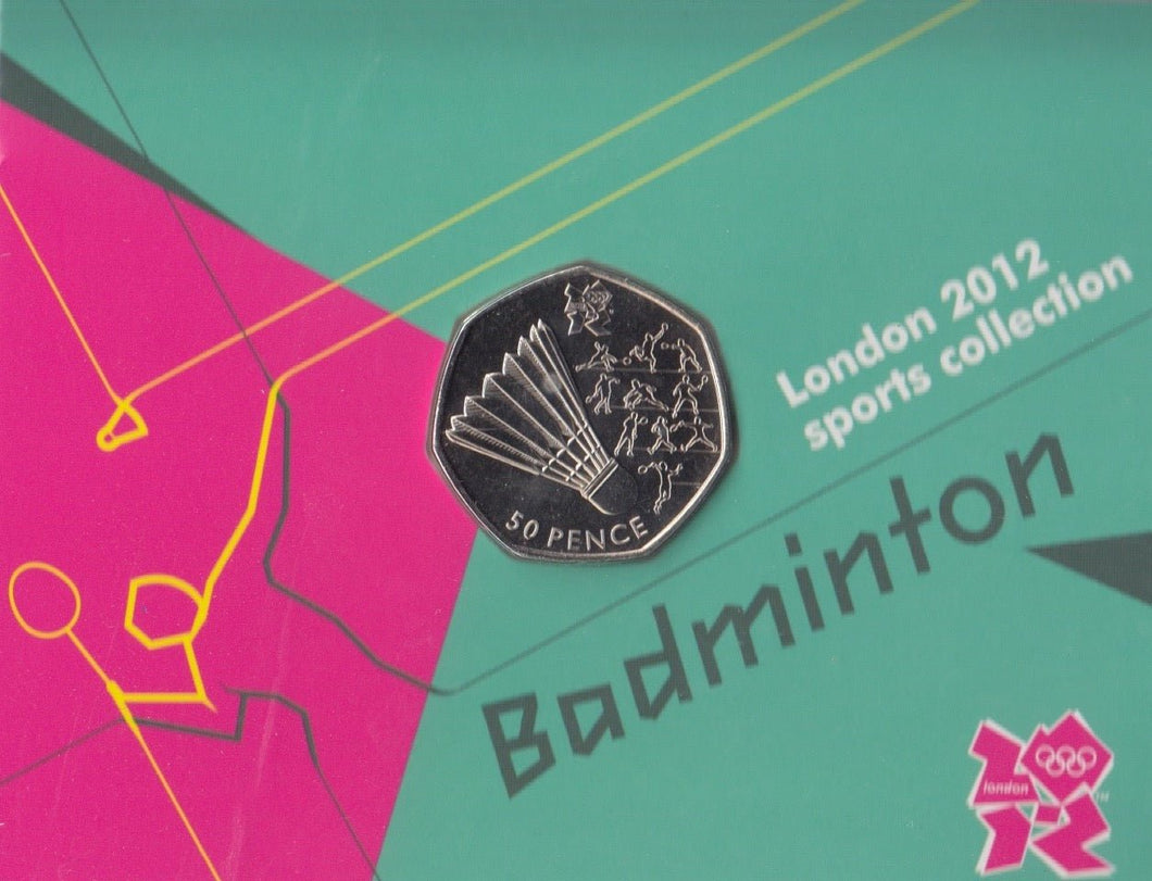 2011 Royal Mint London 2012 Olympic 50p Sports Collection Pack BU Album Badminton - 50p Olympic BU Pack - Cambridgeshire Coins