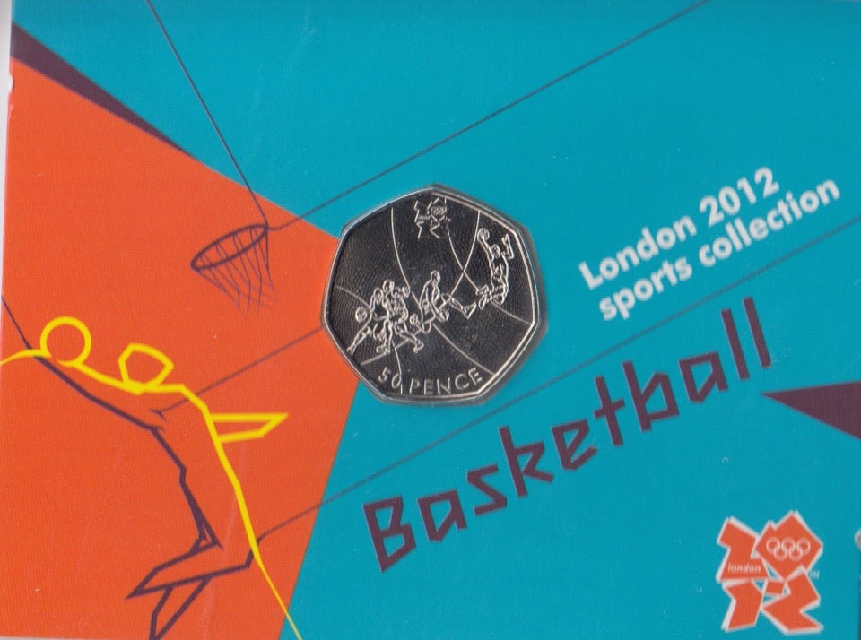 2011 Royal Mint London 2012 Olympic 50p Sports Collection Pack BU Album Basketball - 50p Olympic BU Pack - Cambridgeshire Coins