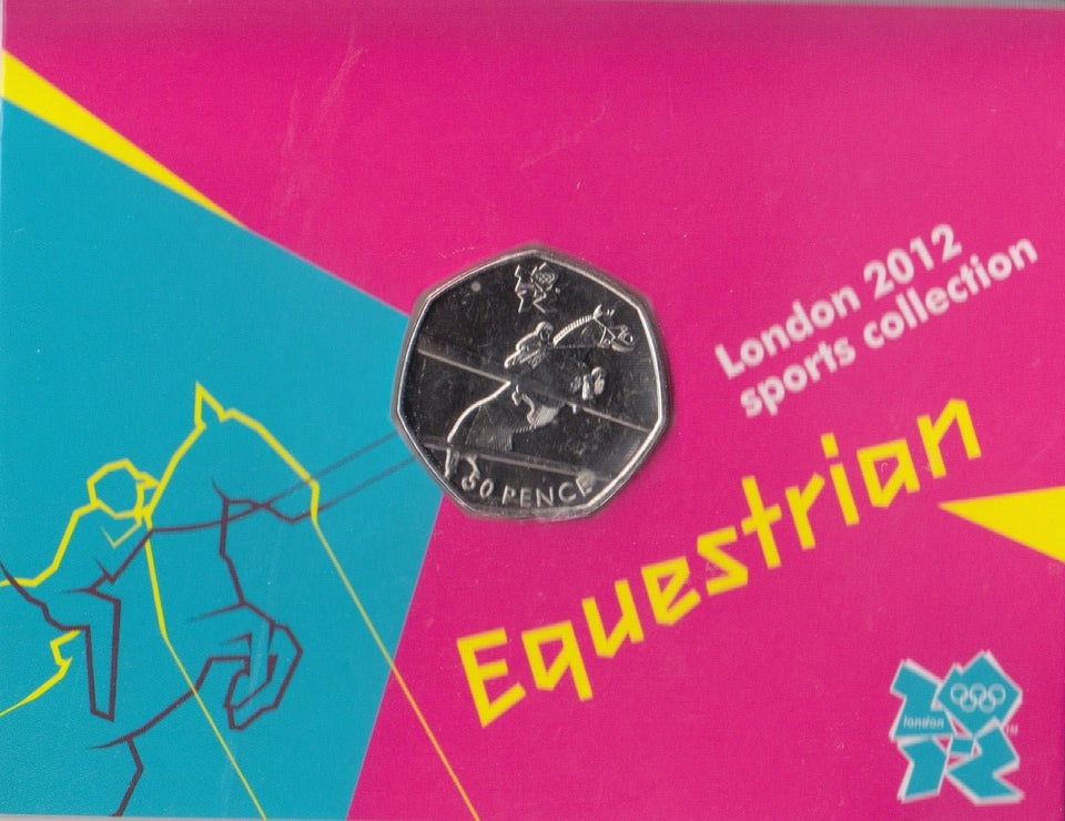 2011 Royal Mint London 2012 Olympic 50p Sports Collection Pack BU Album Equestrian - 50p Olympic BU Pack - Cambridgeshire Coins