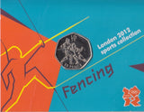 2011 Royal Mint London 2012 Olympic 50p Sports Collection Pack BU Album Fencing - 50p Olympic BU Pack - Cambridgeshire Coins