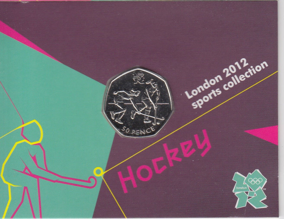 2011 Royal Mint London 2012 Olympic 50p Sports Collection Pack BU Album Hockey - 50p Olympic BU Pack - Cambridgeshire Coins