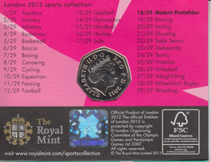 2011 Royal Mint London 2012 Olympic 50p Sports Collection Pack BU Album Modern Pentathlon - 50p Olympic BU Pack - Cambridgeshire Coins
