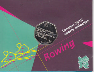 2011 Royal Mint London 2012 Olympic 50p Sports Collection Pack BU Album Rowing - 50p Olympic BU Pack - Cambridgeshire Coins
