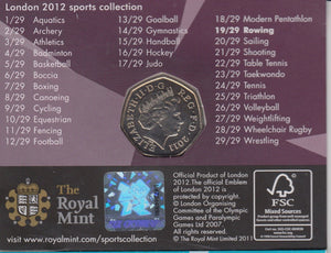 2011 Royal Mint London 2012 Olympic 50p Sports Collection Pack BU Album Rowing - 50p Olympic BU Pack - Cambridgeshire Coins
