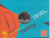 2011 Royal Mint London 2012 Olympic 50p Sports Collection Pack BU Album Sailing - 50p Olympic BU Pack - Cambridgeshire Coins