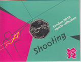 2011 Royal Mint London 2012 Olympic 50p Sports Collection Pack BU Album Shooting - 50p Olympic BU Pack - Cambridgeshire Coins