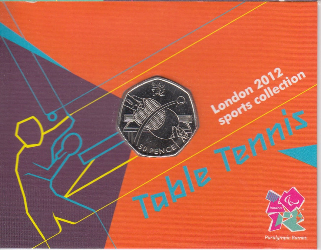 2011 Royal Mint London 2012 Olympic 50p Sports Collection Pack BU Album Table Tennis - 50p Olympic BU Pack - Cambridgeshire Coins