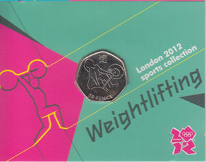 2011 Royal Mint London 2012 Olympic 50p Sports Collection Pack BU Album Weightlifting - 50p Olympic BU Pack - Cambridgeshire Coins