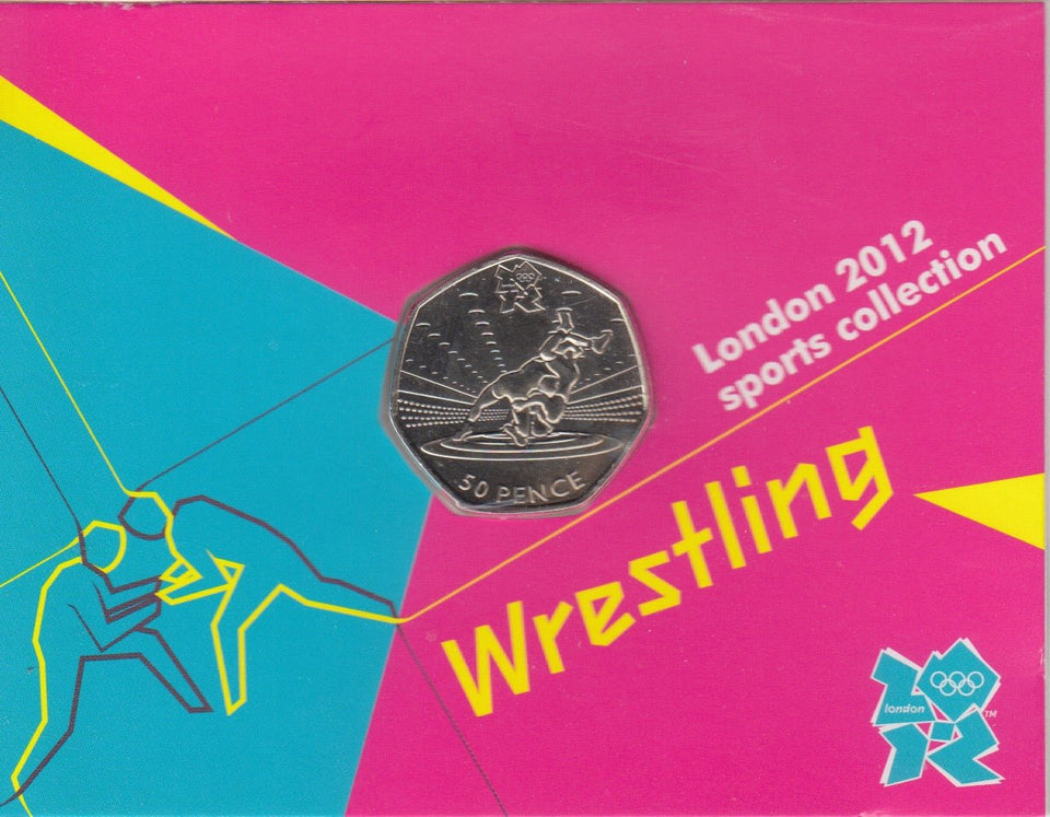 2011 Royal Mint London 2012 Olympic 50p Sports Collection Pack BU Album Wrestling - 50p Olympic BU Pack - Cambridgeshire Coins