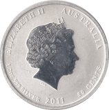 2011 SILVER AUSTRALIA YEAR OF THE RABBIT 30 CENT - SILVER WORLD COINS - Cambridgeshire Coins
