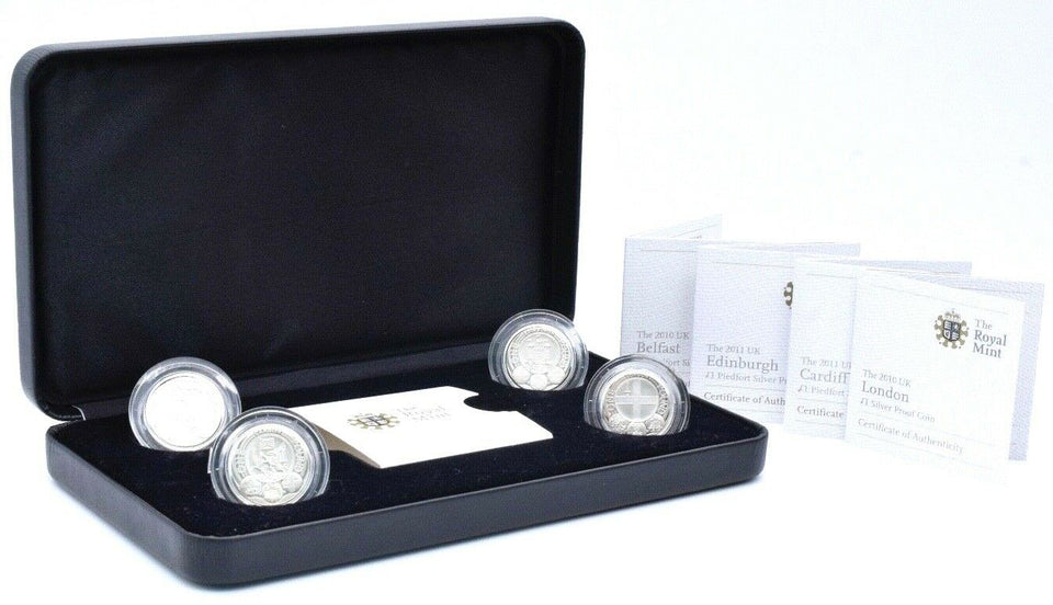 2011 Silver Proof £1 One Pound Piedfort Capital Cities COIN Set Edinburgh London - Silver Proof Piedfort - Cambridgeshire Coins