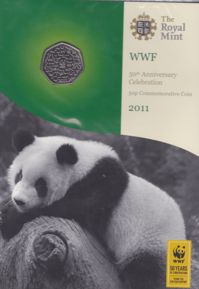 2011 WWF 50th Anniversary 50p Coin Brilliant Uncirculated BU Pack - 50p BU Pack - Cambridgeshire Coins
