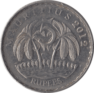 2012 5 RUPEES MAURITIUS - WORLD COINS - Cambridgeshire Coins