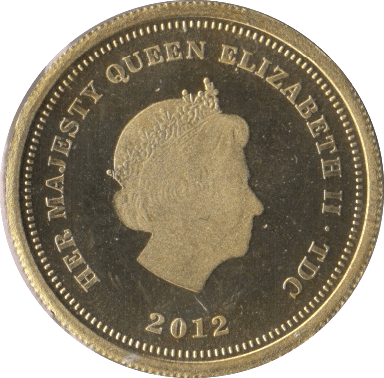 2012 9ct GOLD PROOF HALFCROWN TRISTAN DA CUNHA - Gold World Coins - Cambridgeshire Coins