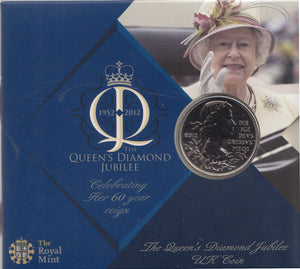 2012 Brilliant Uncirculated £5 Coin Presentation Pack Queens Diamond Jubilee - £5 BU PACK - Cambridgeshire Coins