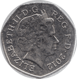 2012 CIRCULATED 50P SHIELD COAT OF ARMS - 50P CIRCULATED - Cambridgeshire Coins