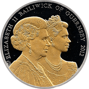 2012 LIFETIME OF SERVICE GOLD PLATED SILVER PROOF COMMEMORATIVE MEDALLION 5 POUNDS REF 2 - SILVER PROOF COMMEMORATIVE - Cambridgeshire Coins