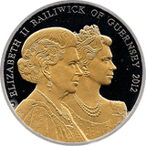 2012 LIFETIME OF SERVICE GOLD PLATED SILVER PROOF COMMEMORATIVE MEDALLION 5 POUNDS REF 2 - SILVER PROOF COMMEMORATIVE - Cambridgeshire Coins