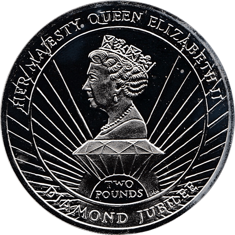 2012 LIFETIME OF SERVICE SILVER PROOF COMMEMORATIVE MEDALLION DIAMOND JUBILEE 2 POUNDS REF 12 - SILVER PROOF COMMEMORATIVE - Cambridgeshire Coins