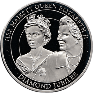 2012 LIFETIME OF SERVICE SILVER PROOF COMMEMORATIVE MEDALLION DIAMOND JUBILEE 5 DOLLARS REF 5 - SILVER PROOF COMMEMORATIVE - Cambridgeshire Coins