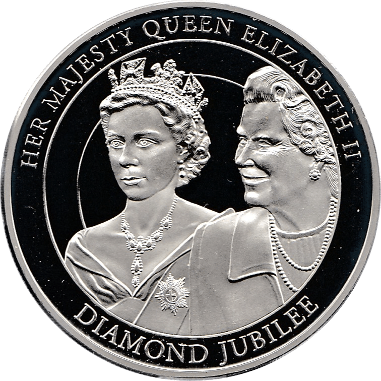2012 LIFETIME OF SERVICE SILVER PROOF COMMEMORATIVE MEDALLION DIAMOND JUBILEE 5 DOLLARS REF 5 - SILVER PROOF COMMEMORATIVE - Cambridgeshire Coins