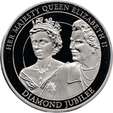 2012 LIFETIME OF SERVICE SILVER PROOF COMMEMORATIVE MEDALLION DIAMOND JUBILEE 5 DOLLARS REF 5 - SILVER PROOF COMMEMORATIVE - Cambridgeshire Coins