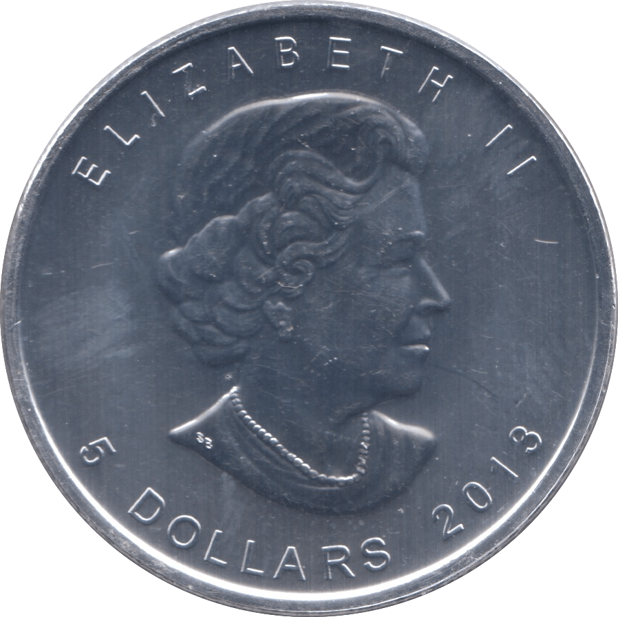 2013 5 DOLLAR WOOD BISON FINE 1OZ SILVER - SILVER WORLD COINS - Cambridgeshire Coins