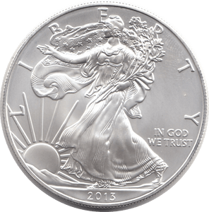 2013 AMERICAN EAGLE SILVER DOLLAR USA - SILVER WORLD COINS - Cambridgeshire Coins