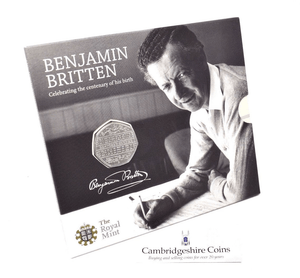 2013 Brilliant Uncirculated Benjamin Britten 50p Coin Pack Sealed Royal Mint - 50p BU Pack - Cambridgeshire Coins