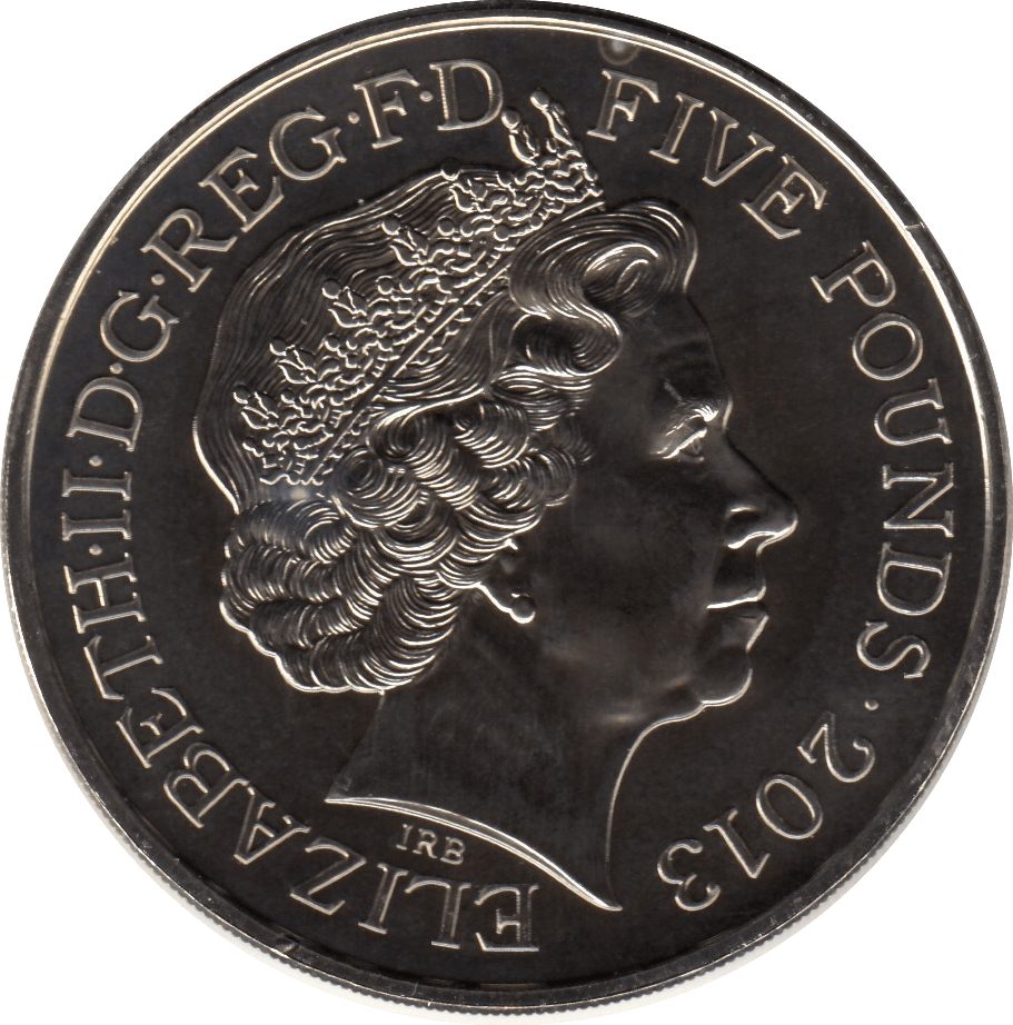 2013 FIVE POUND £5 60TH ANNIVERSARY QUEEN CORONATION BRILLIANT UNCIRCULATED BU - £5 BU - Cambridgeshire Coins