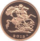 2013 GOLD HALF SOVEREIGN ( PROOF ) - Half Sovereign - Cambridgeshire Coins