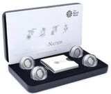 2013 Silver Piedfort Proof Floral £1 Four Coin Set Royal Mint BOX + COA - Silver Proof Piedfort - Cambridgeshire Coins