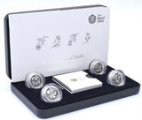 2013 Silver Piedfort Proof Floral £1 Four Coin Set Royal Mint BOX + COA - Silver Proof Piedfort - Cambridgeshire Coins