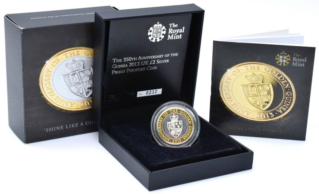 2013 Silver Proof £2 Piedfort Coin Guinea Anniversary Royal Mint Coin BOX + COA - Silver Proof Piedfort - Cambridgeshire Coins