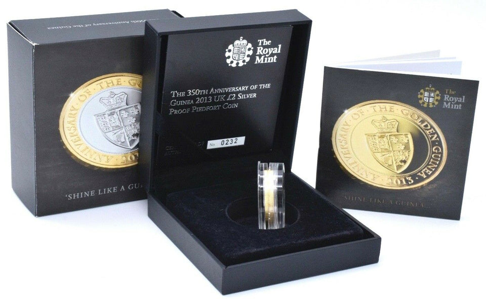 2013 Silver Proof £2 Piedfort Coin Guinea Anniversary Royal Mint Coin BOX + COA - Silver Proof Piedfort - Cambridgeshire Coins