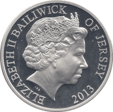 2013 SILVER PROOF 5 POUNDS JERSEY - WORLD SILVER COINS - Cambridgeshire Coins