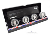 2013 Silver Proof Piedfort Queens Portrait £5 4 Coin Collection Box COA Gift CC - Silver Proof Piedfort - Cambridgeshire Coins