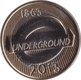 2013 TWO POUND £2 LONDON UNDERGROUND ROUNDEL DESIGN BRILLIANT UNCIRCULATED BU - £2 BU - Cambridgeshire Coins