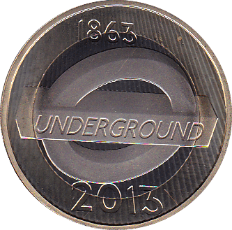 2013 TWO POUND £2 PROOF COIN TUBE MAP UNDERGROUND - £2 Proof - Cambridgeshire Coins