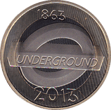 2013 TWO POUND £2 PROOF COIN TUBE MAP UNDERGROUND - £2 Proof - Cambridgeshire Coins
