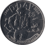 2014 5 POUNDS 70TH ANNIVERSARY D DAY BAILIWICK OF JERSEY - WORLD COINS - Cambridgeshire Coins