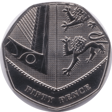 2014 FIFTY PENCE 50P BRILLIANT UNCIRCULATED SHEILD BU - 50p BU - Cambridgeshire Coins