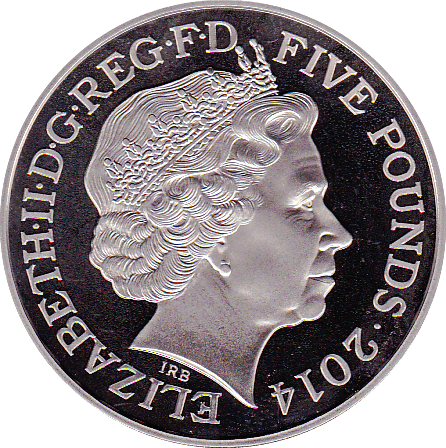 2014 FIVE POUND £5 PROOF COIN DEATH OF QUEEN ANN - £5 Proof - Cambridgeshire Coins