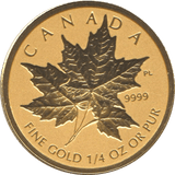 2014 GOLD 1/4 OUNCE PROOF MAPLE LEAF CANADA - Gold World Coins - Cambridgeshire Coins